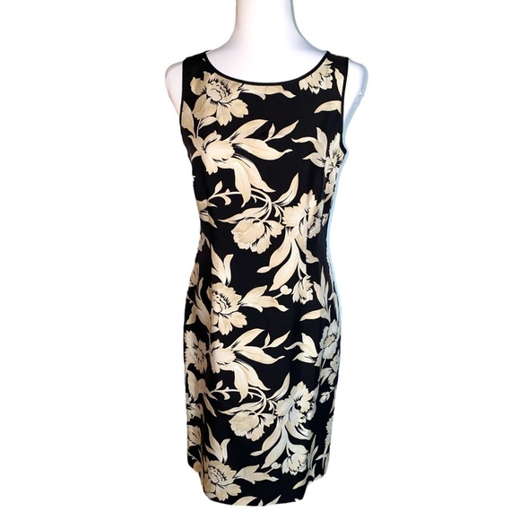Ann Taylor Size 6 Black Floral Sleeveless Dress – 100% Silk - Picture 2 of 4